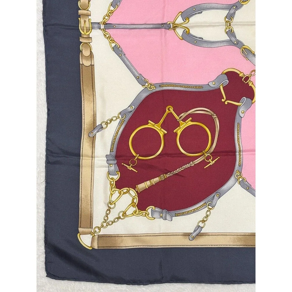 Vintage CELINE Silk Equestrian Square Scarf 33